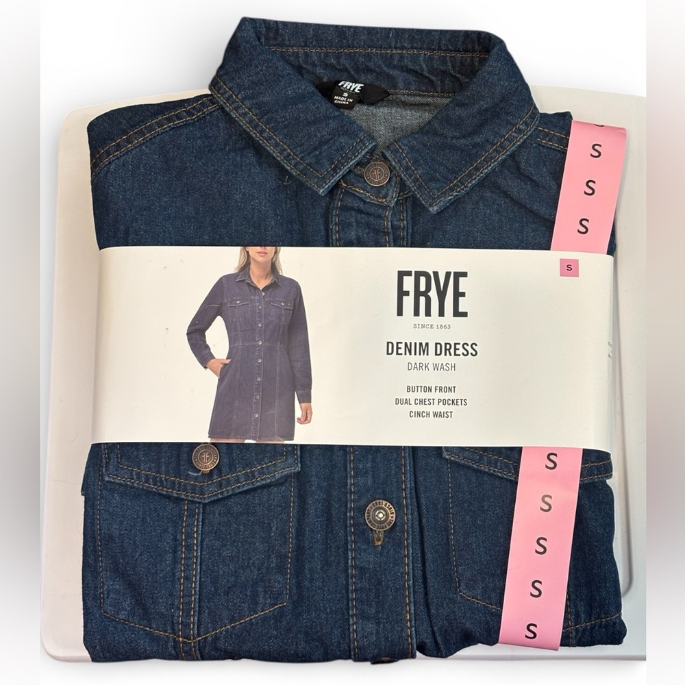 Frye Blue Dark Wash Denim Dress Size S NWT